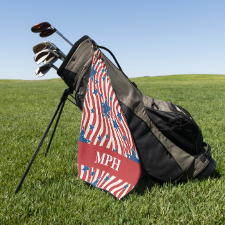 Custom Monogram Patriotic Golf Towel