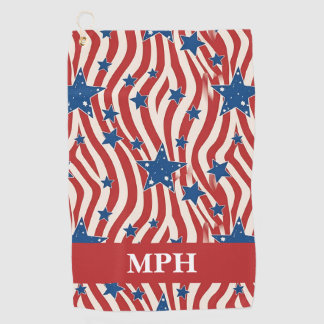 Custom Monogram Patriotic Red White & Blue Towel
