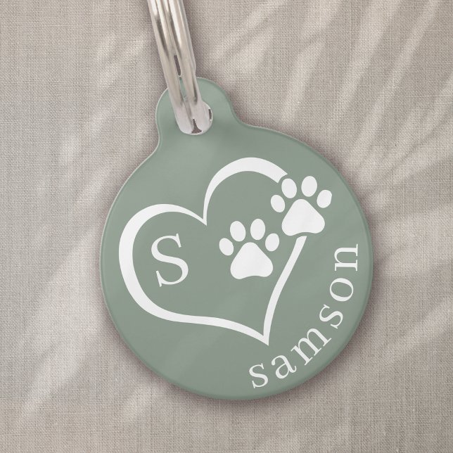 Custom Monogram Paw Print Dog Pet Tag (Creator Uploaded)