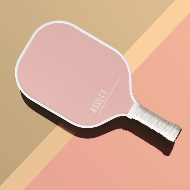 Custom monogram, peachy pink new line pickleball paddle (Cute pink pickleball paddle with custom name)