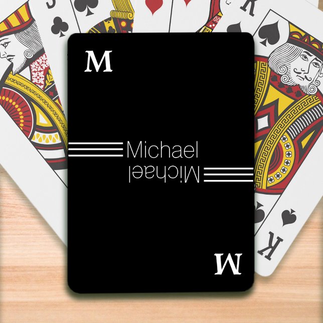 Custom monogram - personalised black playing cards (Creator Uploaded)