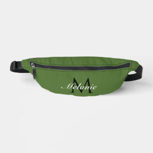 Custom Monogram Personalised Olive Green Bum Bags