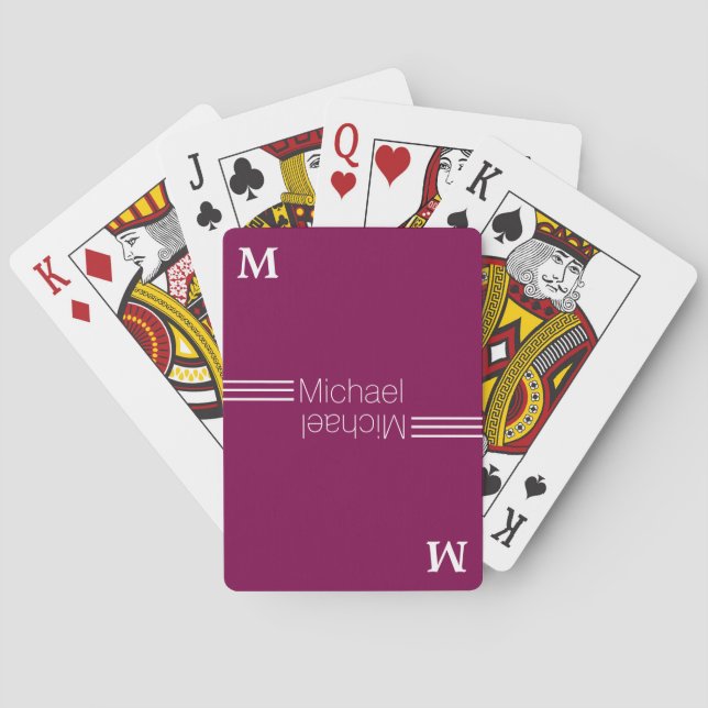 Custom monogram - personalised wine playing cards (Back)