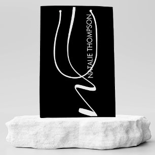 Custom Monogram Personalised With Name Cool Black Medium Gift Bag