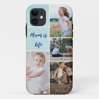 Custom Monogram Photo Collage Grid iPhone Case