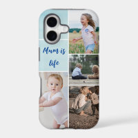 Custom Monogram Photo Collage Grid iPhone Case