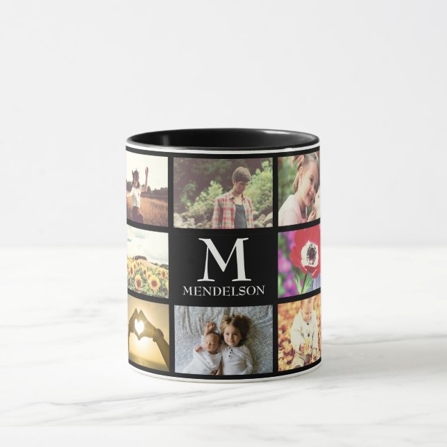 Custom monogram photo collage mug (Center)