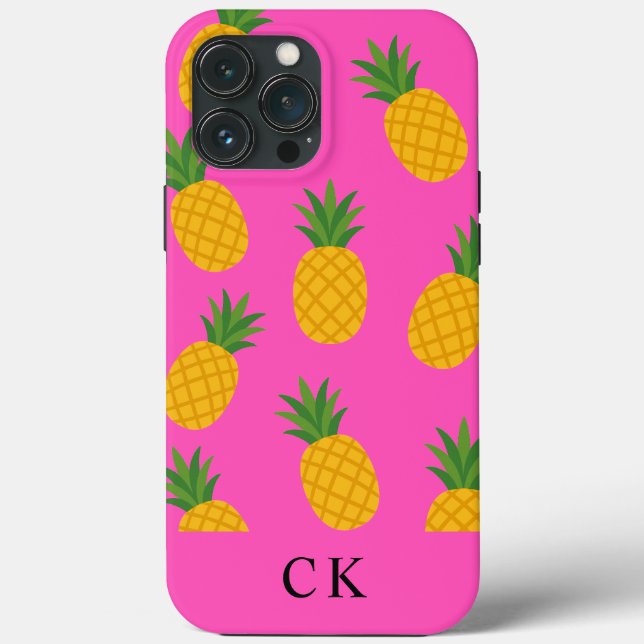 Custom Monogram  Pineapple Case-Mate iPhone Case (Back)