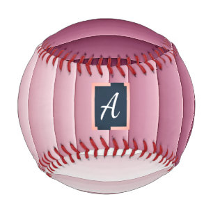 Custom Monogram Pink Gradient Vertical Baseball