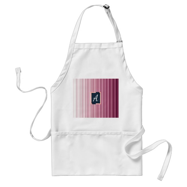 Custom Monogram Pink Gradient Vertical Budget Tote Standard Apron (Front)