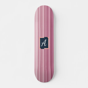 Custom Monogram Pink Gradient Vertical Skateboard