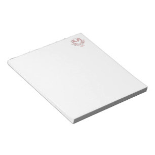 Custom Monogram, Pink, Scaly Dragon Heart Notepad