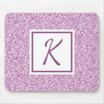 Custom Monogram Pink Sparkle Mousepad