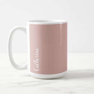 Custom monogram, pink with script typography  coffee mug