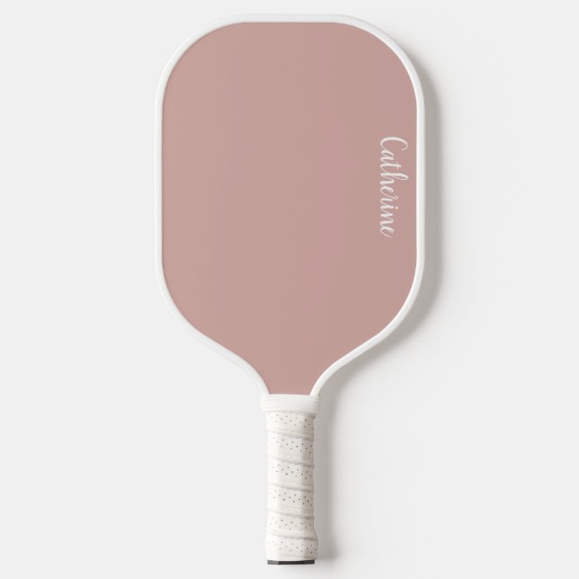 Custom monogram, pink with script typography  pickleball paddle (Front)
