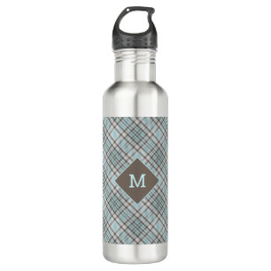 Custom Monogram Plaid / Tartan Pattern 710 Ml Water Bottle