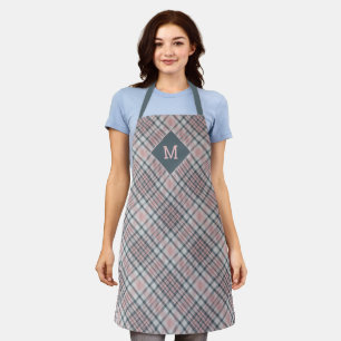 Custom Monogram Plaid / Tartan Pattern Apron
