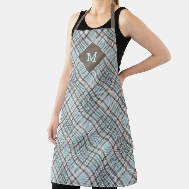 Custom Monogram Plaid / Tartan Pattern Apron (Insitu)