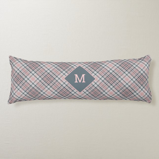 Custom Monogram Plaid / Tartan Pattern Body Cushion (Front)