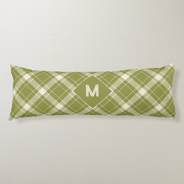 Custom Monogram Plaid / Tartan Pattern Body Cushion (Front)