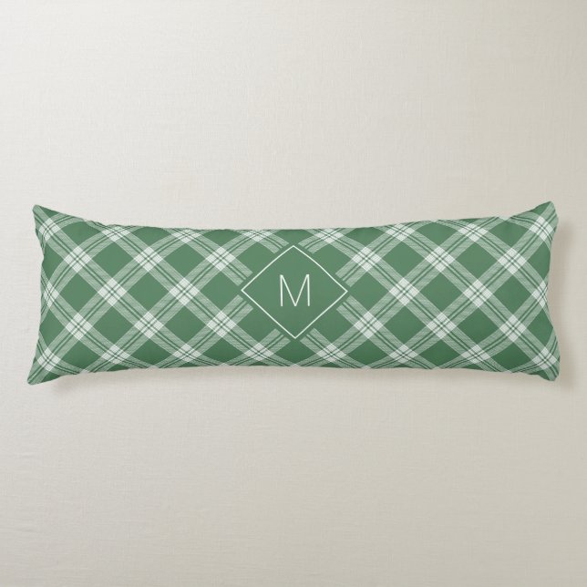 Custom Monogram Plaid / Tartan Pattern Body Cushion (Front)