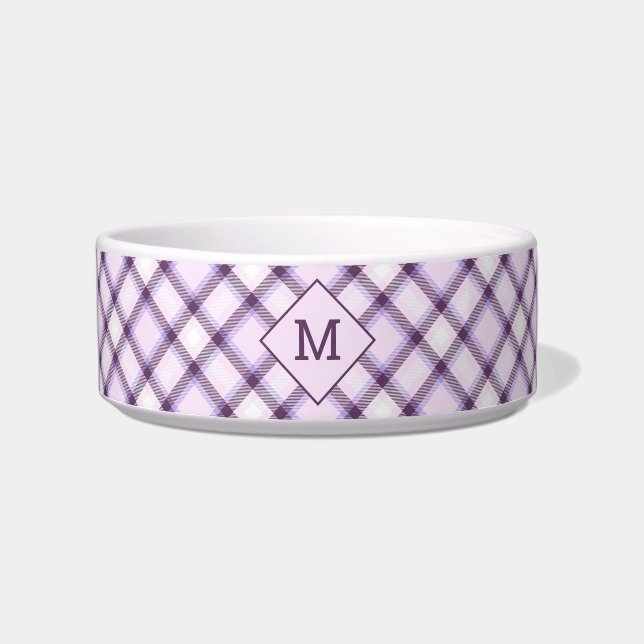 Custom Monogram Plaid / Tartan Pattern Bowl (Front)