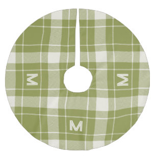 Custom Monogram Plaid / Tartan Pattern Brushed Polyester Tree Skirt