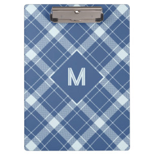 Custom Monogram Plaid / Tartan Pattern Clipboard