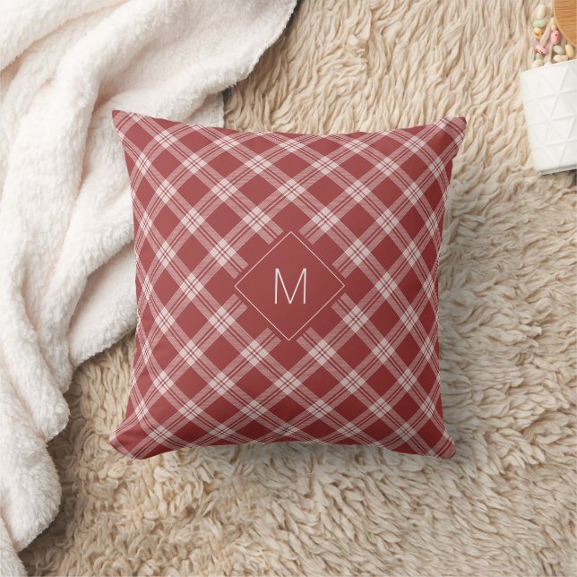 Custom Monogram Plaid / Tartan Pattern Cushion (Blanket)