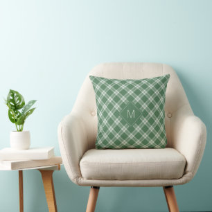 Custom Monogram Plaid / Tartan Pattern Cushion