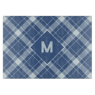 Custom Monogram Plaid / Tartan Pattern Cutting Board