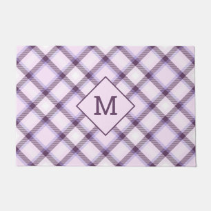 Custom Monogram Plaid / Tartan Pattern Doormat