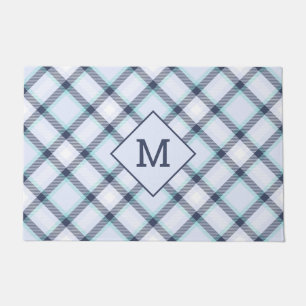 Custom Monogram Plaid / Tartan Pattern Doormat