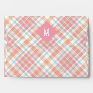 Custom Monogram Plaid / Tartan Pattern Envelope