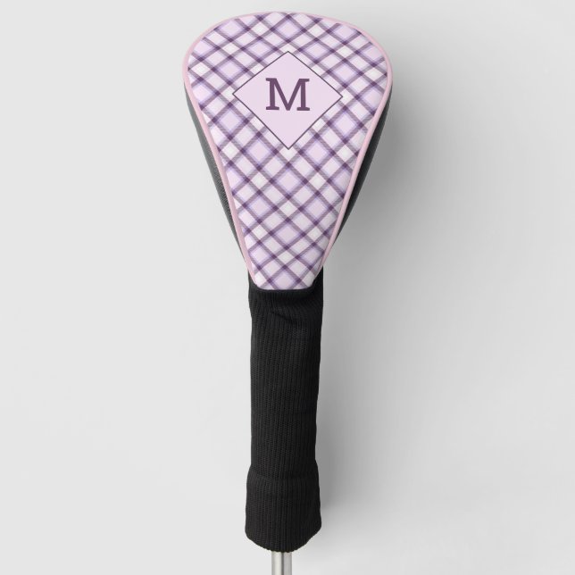 Custom Monogram Plaid / Tartan Pattern Golf Head Cover (Front)