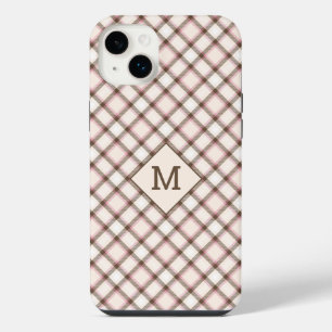 Custom Monogram Plaid / Tartan Pattern iPhone 14 Plus Case
