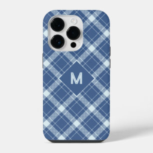 Custom Monogram Plaid / Tartan Pattern iPhone 14 Pro Case