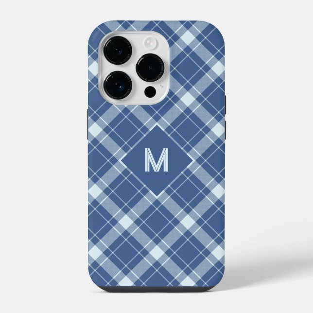 Custom Monogram Plaid / Tartan Pattern iPhone Case (Back)
