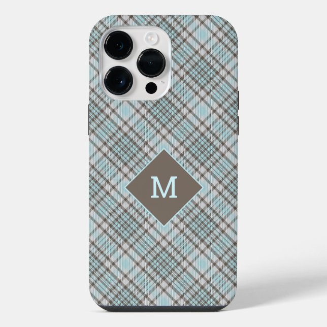 Custom Monogram Plaid / Tartan Pattern iPhone Case (Back)