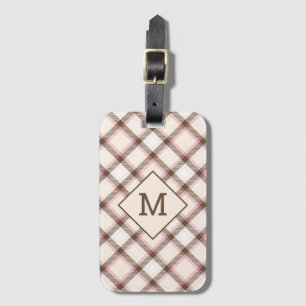 Custom Monogram Plaid / Tartan Pattern Luggage Tag