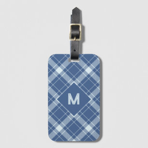 Custom Monogram Plaid / Tartan Pattern Luggage Tag