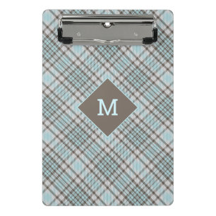 Custom Monogram Plaid / Tartan Pattern Mini Clipboard