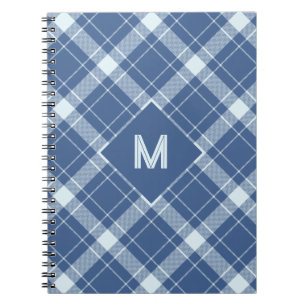 Custom Monogram Plaid / Tartan Pattern Notebook