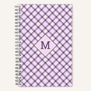 Custom Monogram Plaid / Tartan Pattern Notebook
