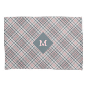 Custom Monogram Plaid / Tartan Pattern Pillowcase