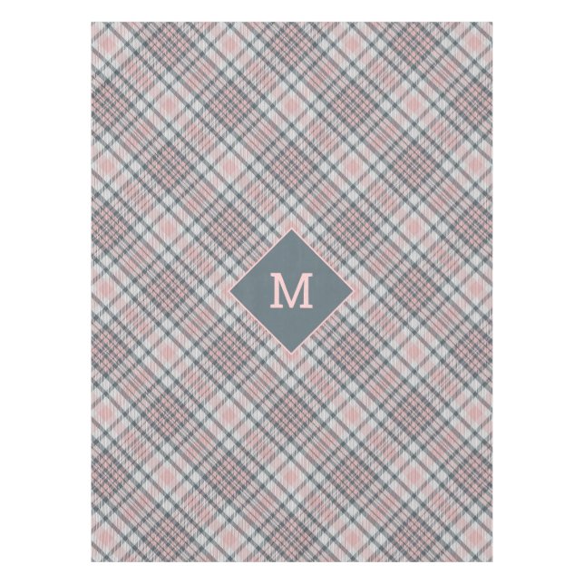 Custom Monogram Plaid / Tartan Pattern Tablecloth (Front)