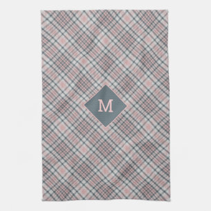 Custom Monogram Plaid / Tartan Pattern Tea Towel