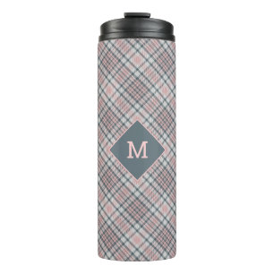 Custom Monogram Plaid / Tartan Pattern Thermal Tumbler