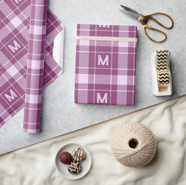 Custom Monogram Plaid / Tartan Pattern Wrapping Paper (Crafts)