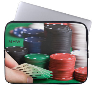 Custom monogram POKER laptop sleeves